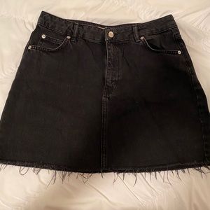 Top Shop Moto Black Jean Skirt